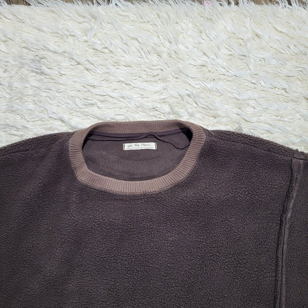 Free People Cozy Camden Sweatshirt Pullover We The Free Fuzzy Brown Walnut XL - Picture 5 of 13